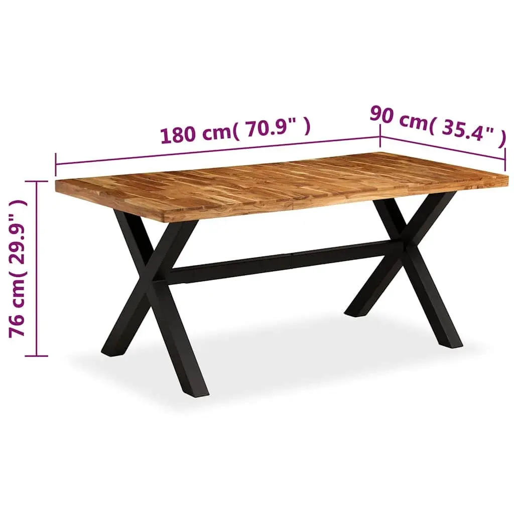 Dining Table Solid Acacia Mango Wood Handmade 180x90x76 cm Brown