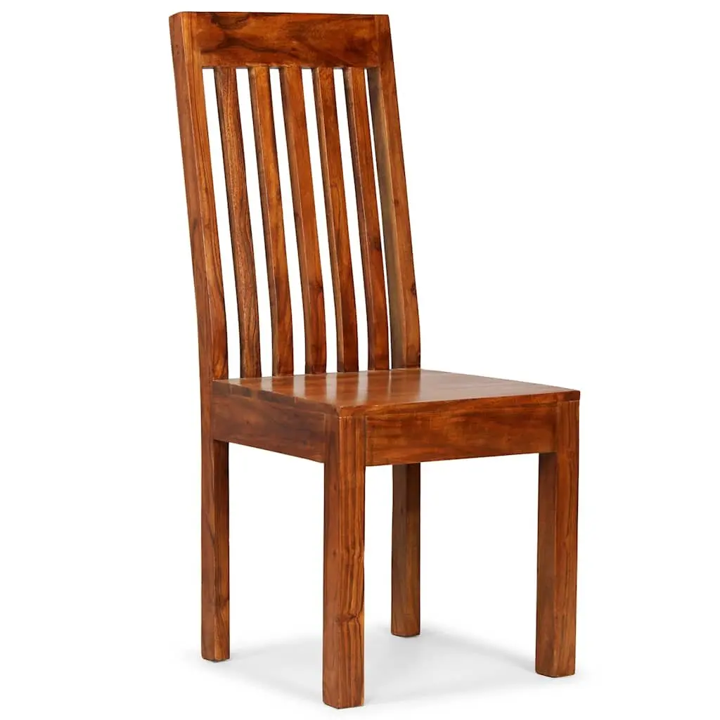 Dining Chairs 2 pcs Solid Wood Modern Sleek Kitchen Furniture Honey