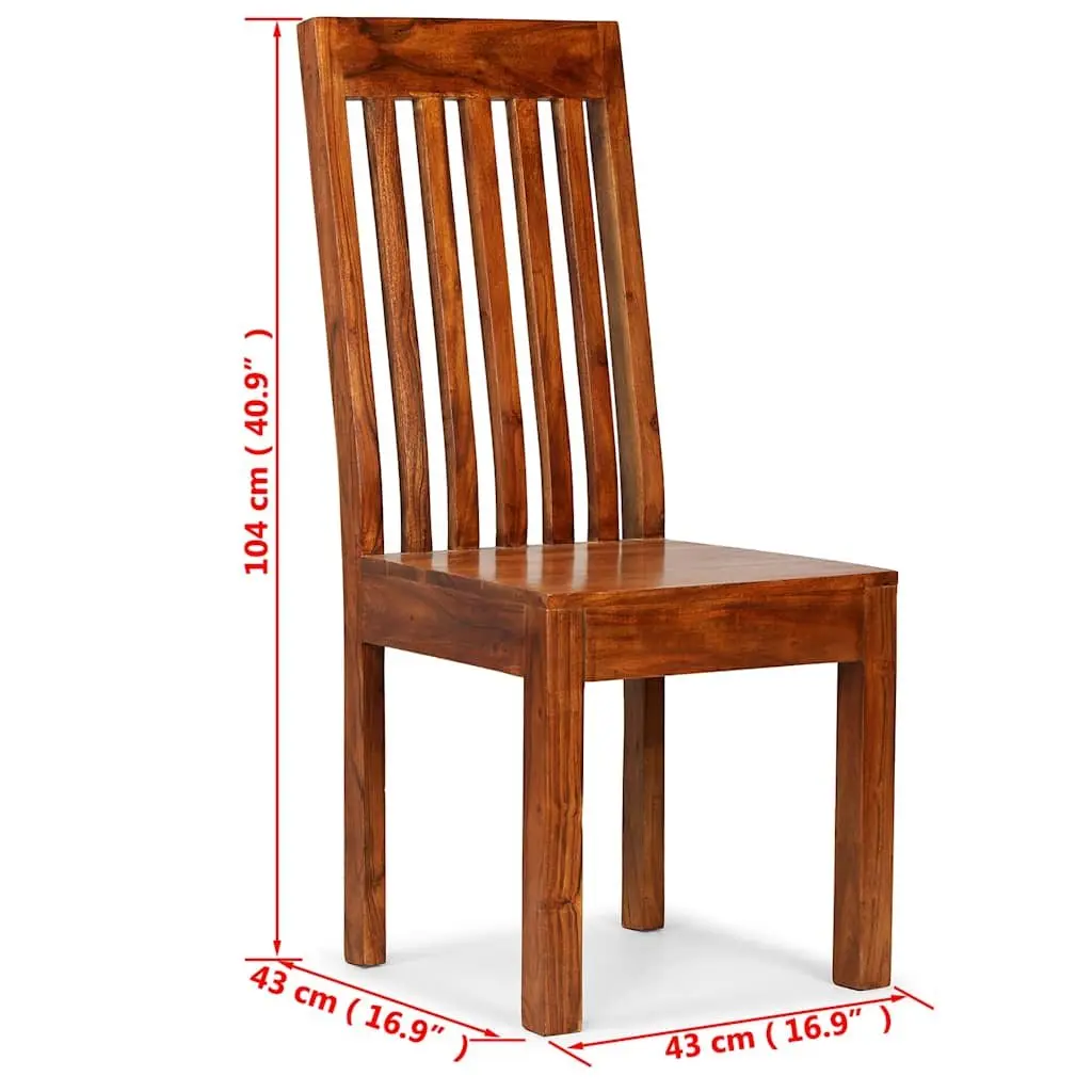 Dining Chairs 2 pcs Solid Wood Modern Sleek Kitchen Furniture Honey