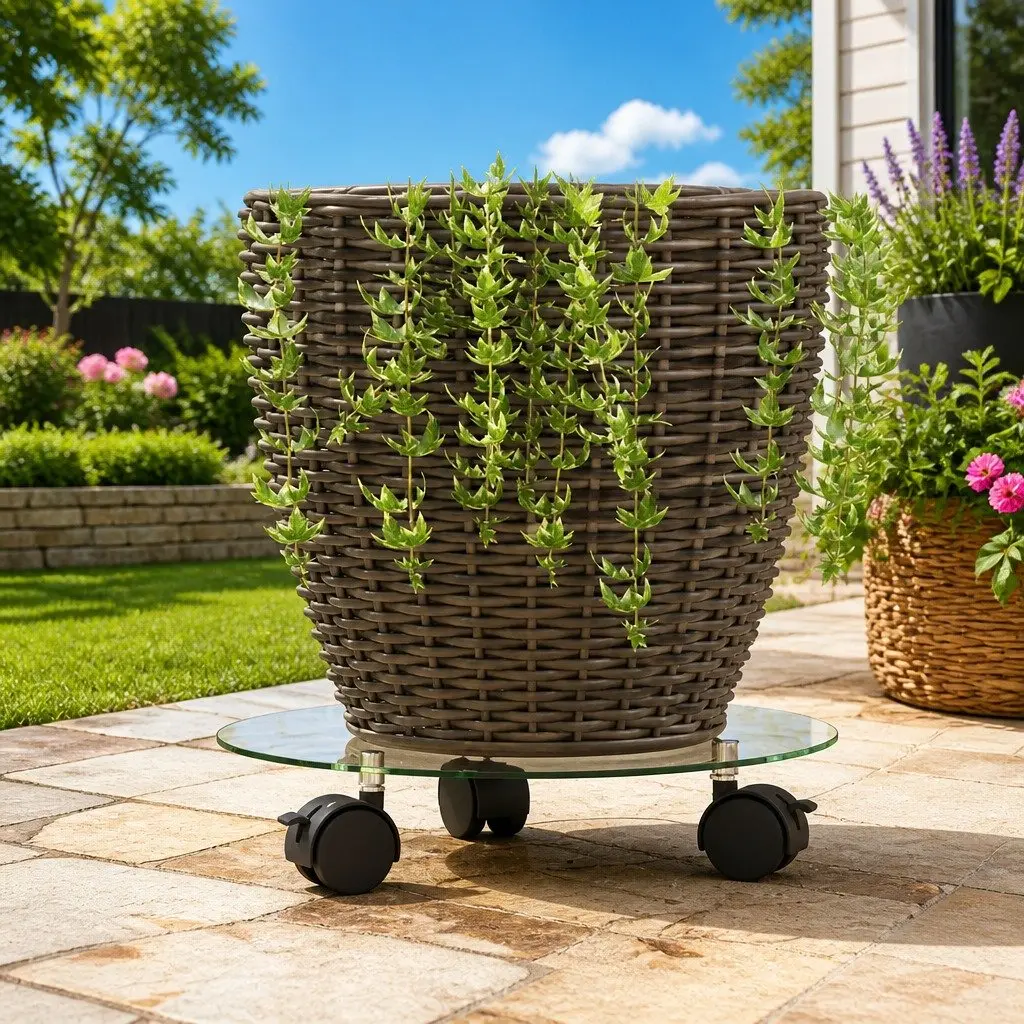 Plant Rollers 360 Degree Rotatable Lockable 28 cm Round 2 pcs
