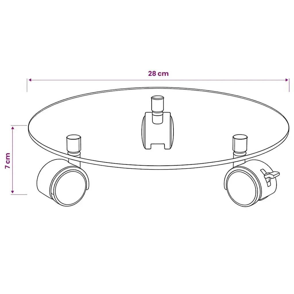 Plant Rollers 360 Degree Rotatable Lockable 28 cm Round 2 pcs