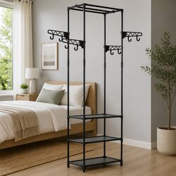 Organize Your Clothes with This Stylish Black Rack