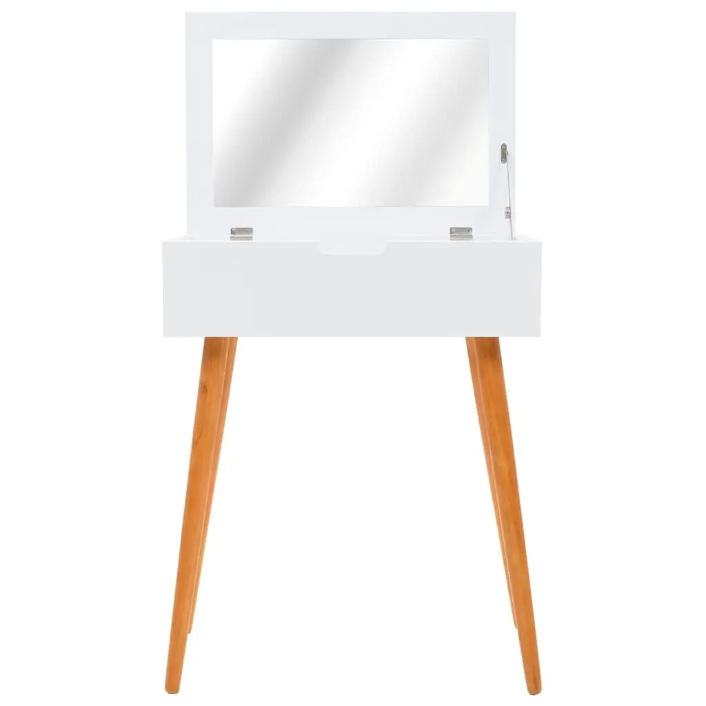 Dressing Table with Mirror White MDF Bedroom Vanity Unit 60W x 40D x 75H cm
