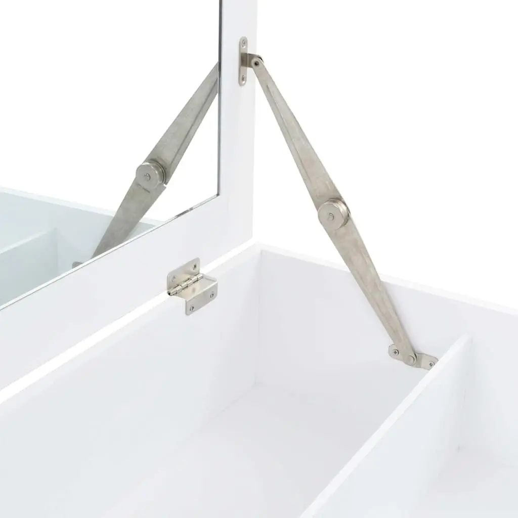 Dressing Table with Mirror White MDF Bedroom Vanity Unit 60W x 40D x 75H cm