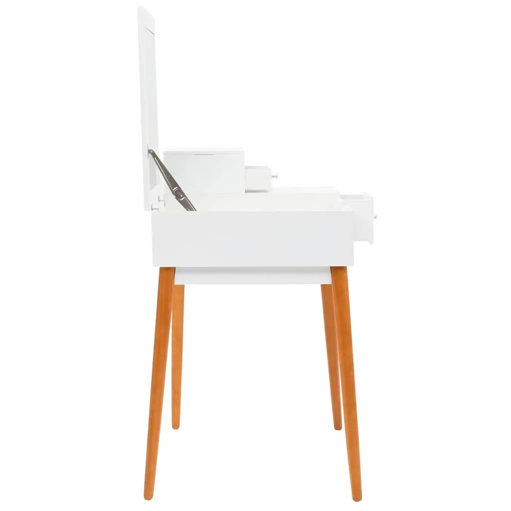 White Dressing Table with Mirror and Storage