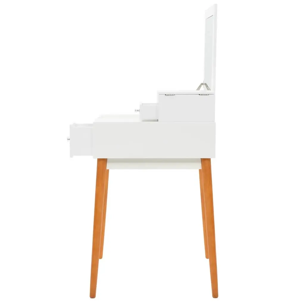 White Dressing Table with Mirror and Storage