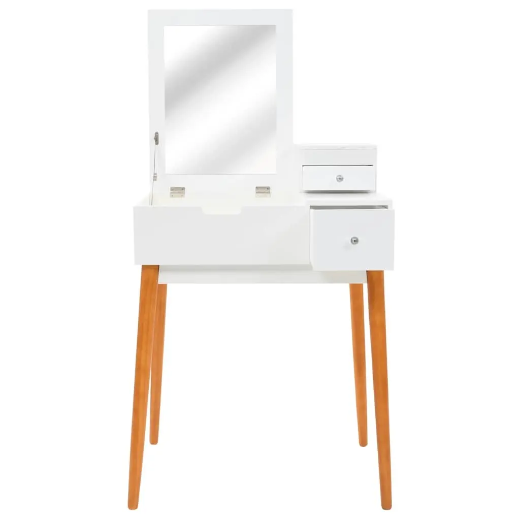 White Dressing Table with Mirror and Storage