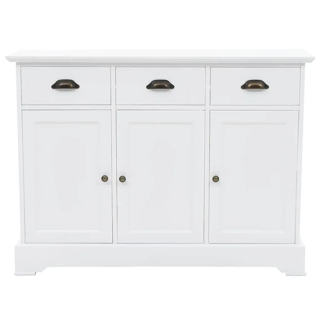 Sideboard White 3 Door Storage Cabinet Living Room Buffet 105 x 35 x 77.5 cm