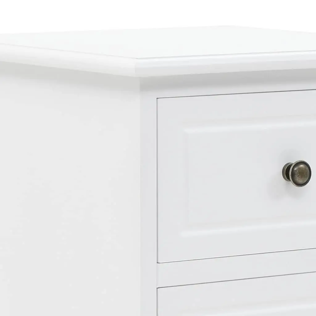 White Bedside Cabinet with 3 Drawers Storage Nightstand Bedroom Furniture