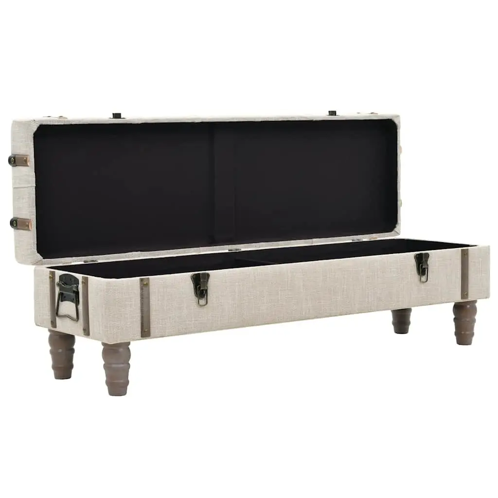Storage Bench Solid Wood Steel Frame Padded Seat Entryway Furniture with Handle