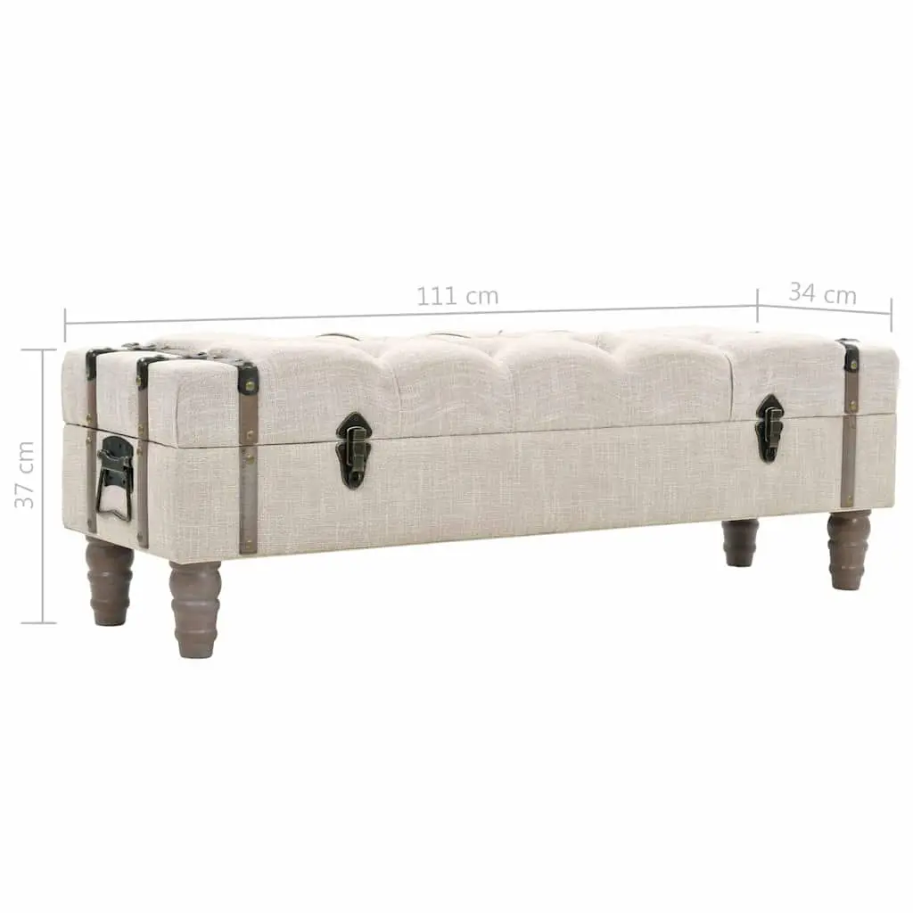 Storage Bench Solid Wood Steel Frame Padded Seat Entryway Furniture with Handle