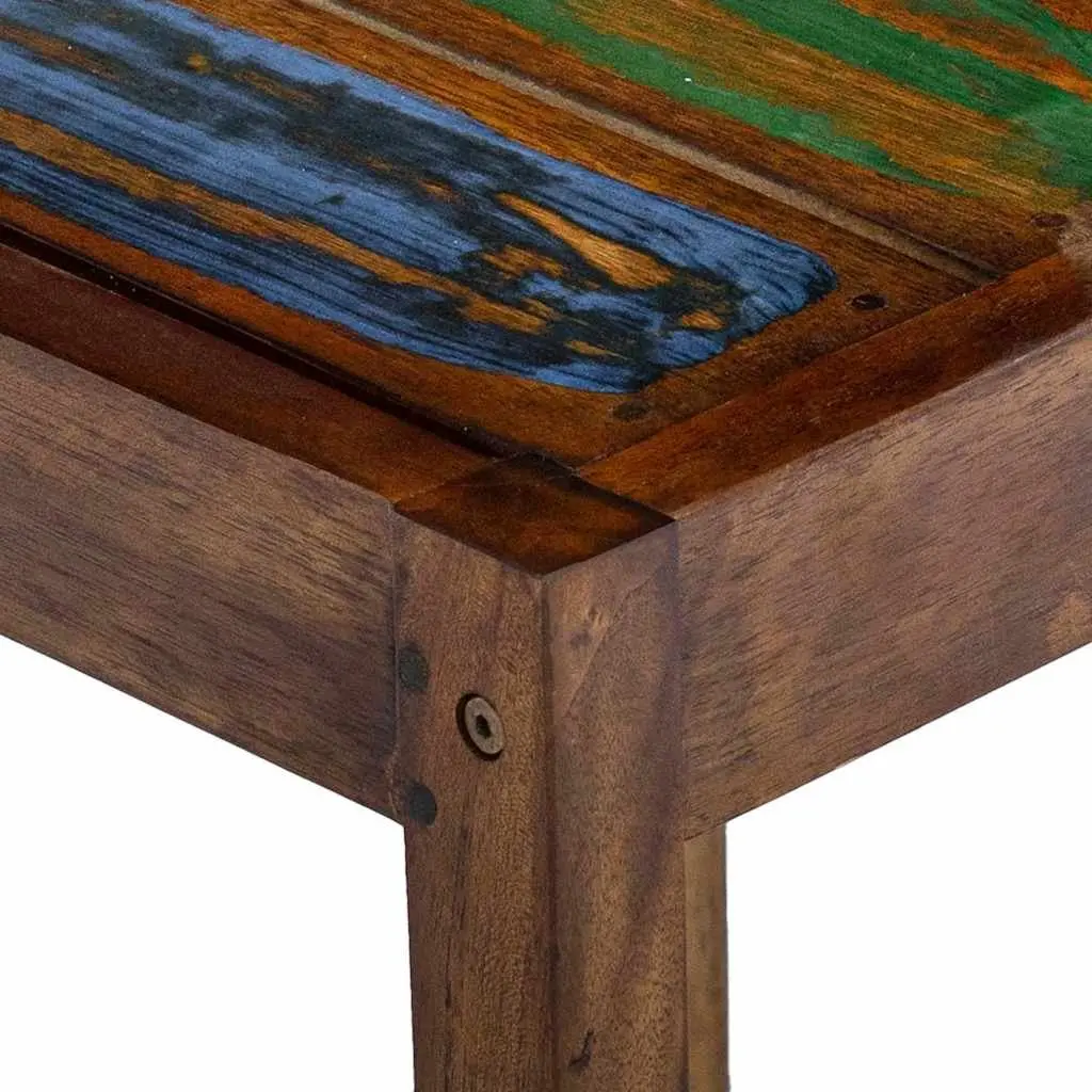 Bar Stools Vintage Solid Reclaimed Wood Kitchen Dining Chair Set 2 pcs