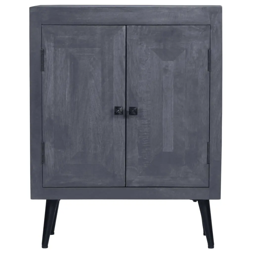 Sideboard Grey Solid Mango Wood Cabinet Retro Style 60 x 30 x 76 cm