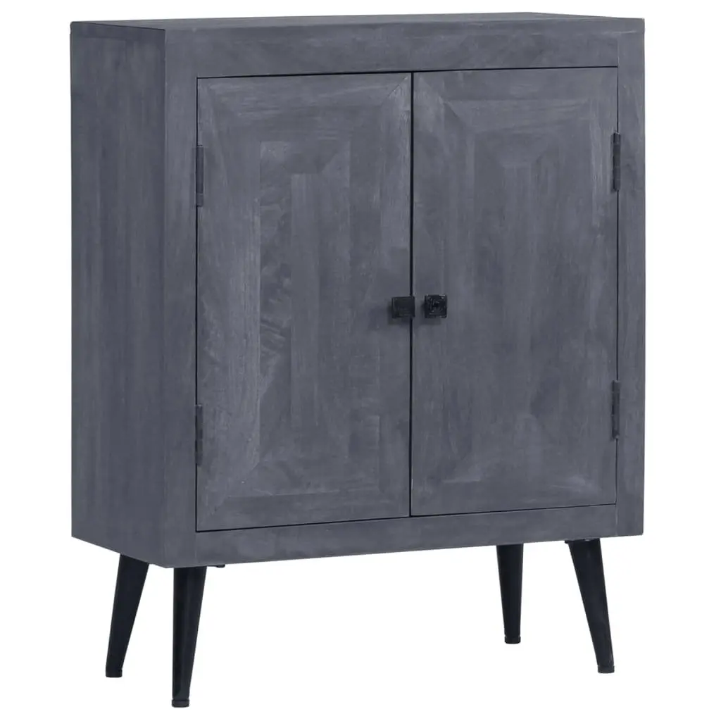 Sideboard Grey Solid Mango Wood Cabinet Retro Style 60 x 30 x 76 cm