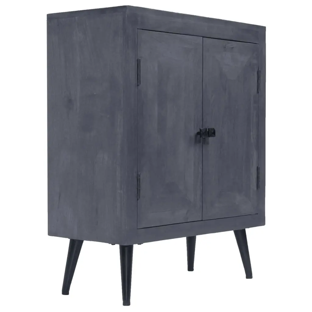 Sideboard Grey Solid Mango Wood Cabinet Retro Style 60 x 30 x 76 cm