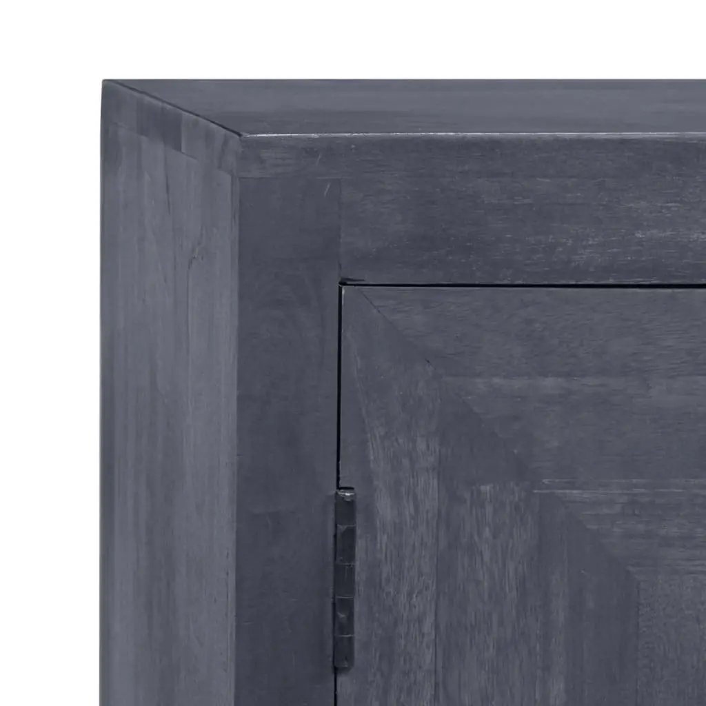 Sideboard Grey Solid Mango Wood Cabinet Retro Style 60 x 30 x 76 cm