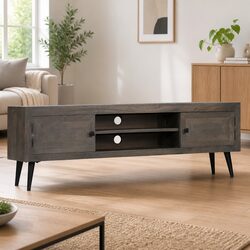 Friendly Grey Solid Mango Wood Cabinet for Your Home