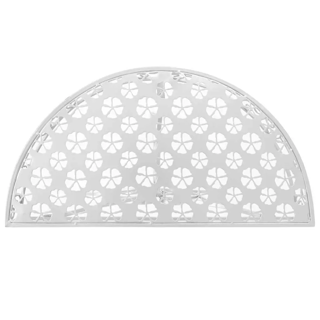 Vintage Style Half Round Accent Table Silver 72x36x74cm