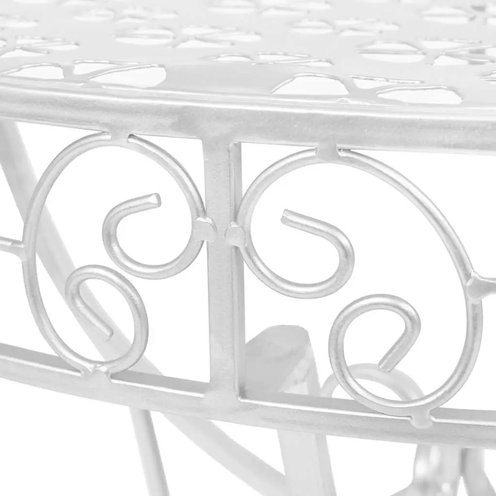 Vintage Style Half Round Accent Table Silver 72x36x74cm