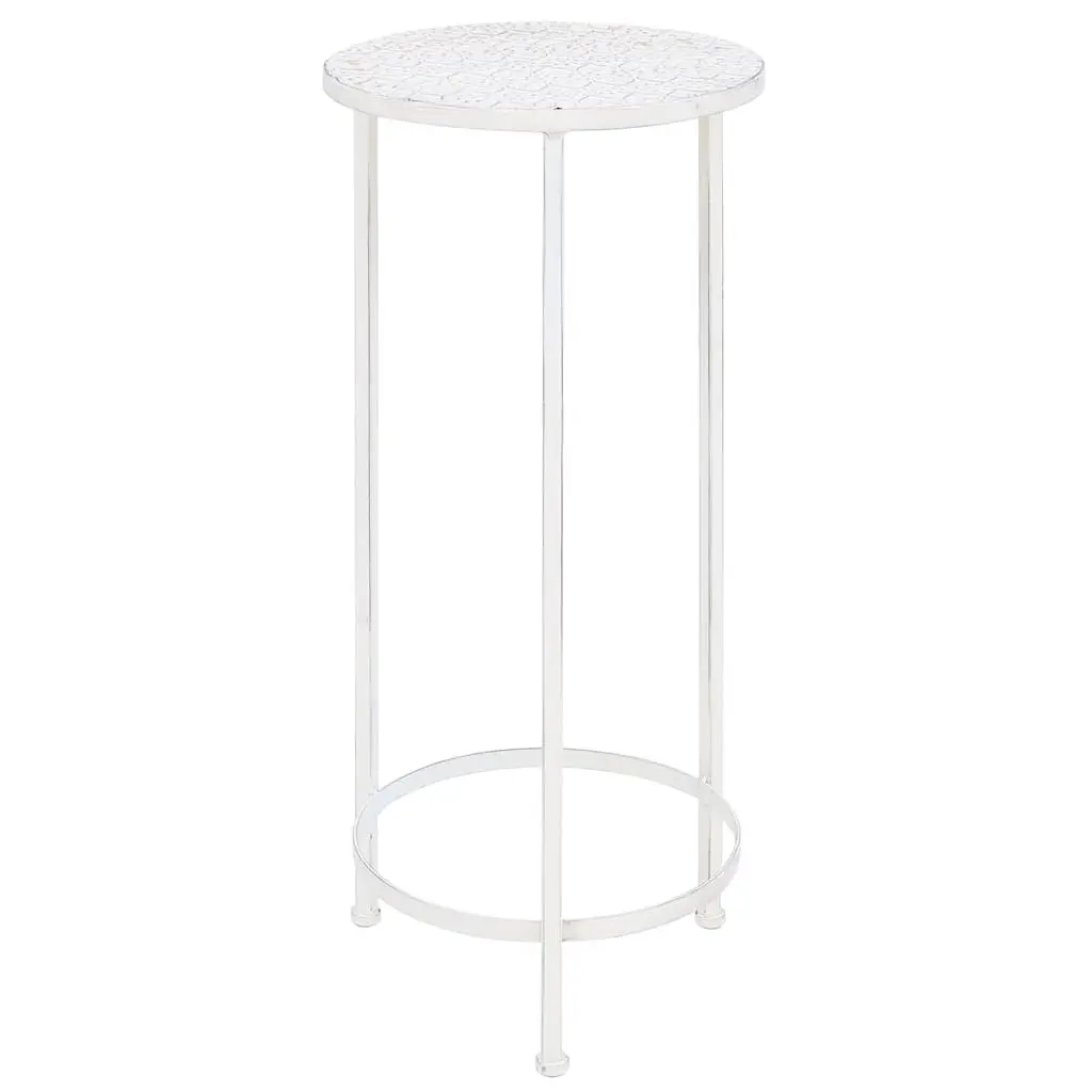 Plant Stand Set Antique White Metal Vintage 3 Piece Nesting Garden Home Decor