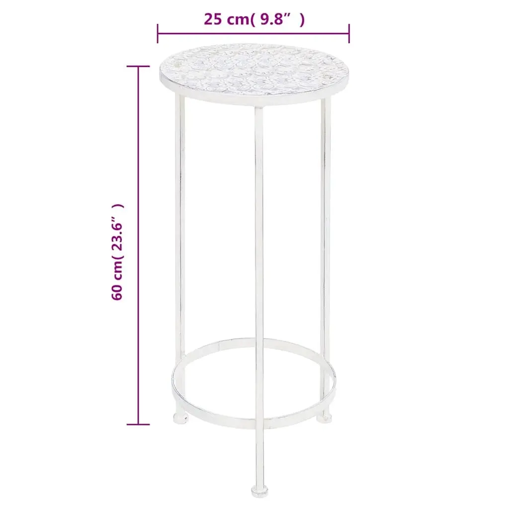Plant Stand Set Antique White Metal Vintage 3 Piece Nesting Garden Home Decor