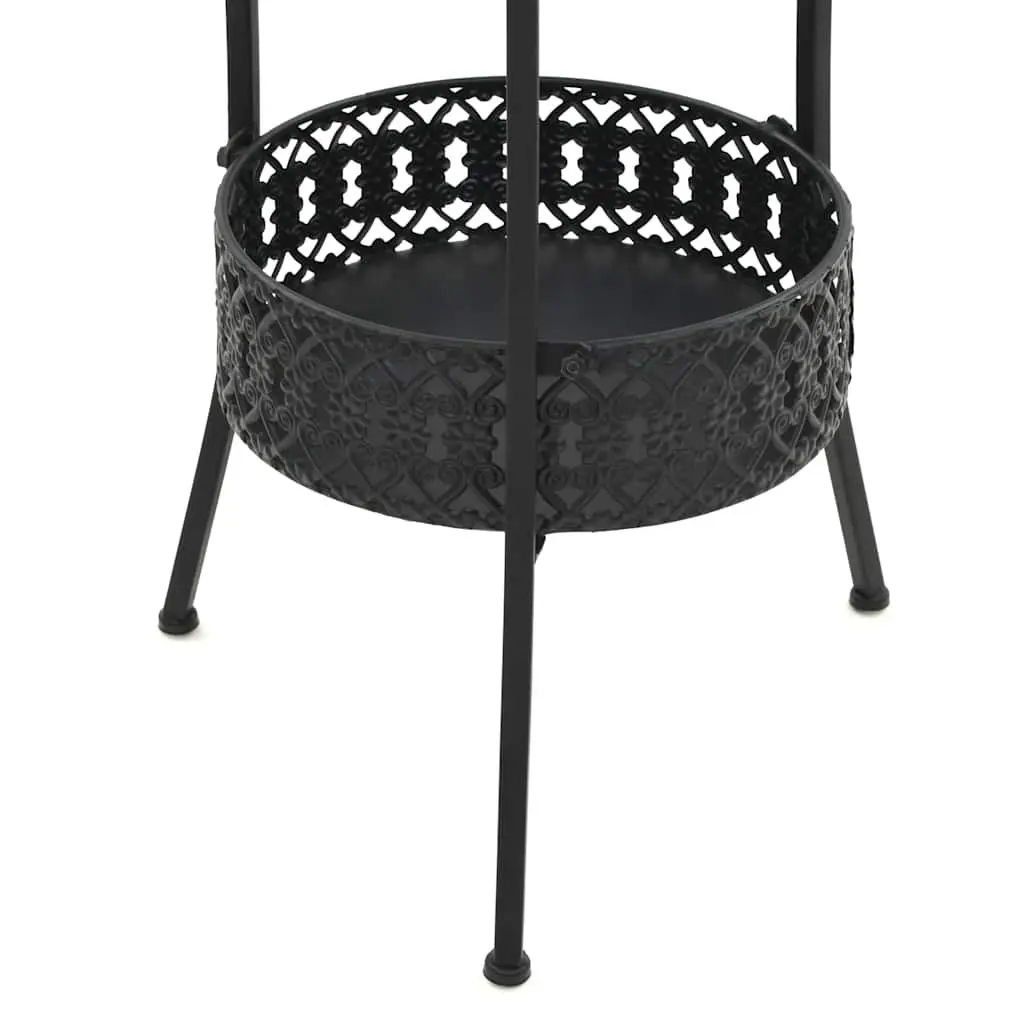 Bistro Table Black 40x70 cm Metal Outdoor Dining Furniture Antique Details
