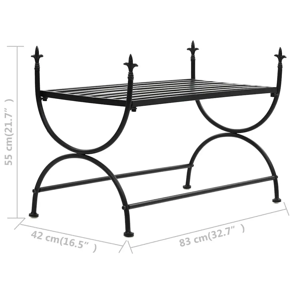 Black Metal Bench for Dining Areas