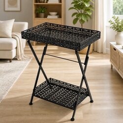 Your Friendly Vintage Folding Tea Table with Basket