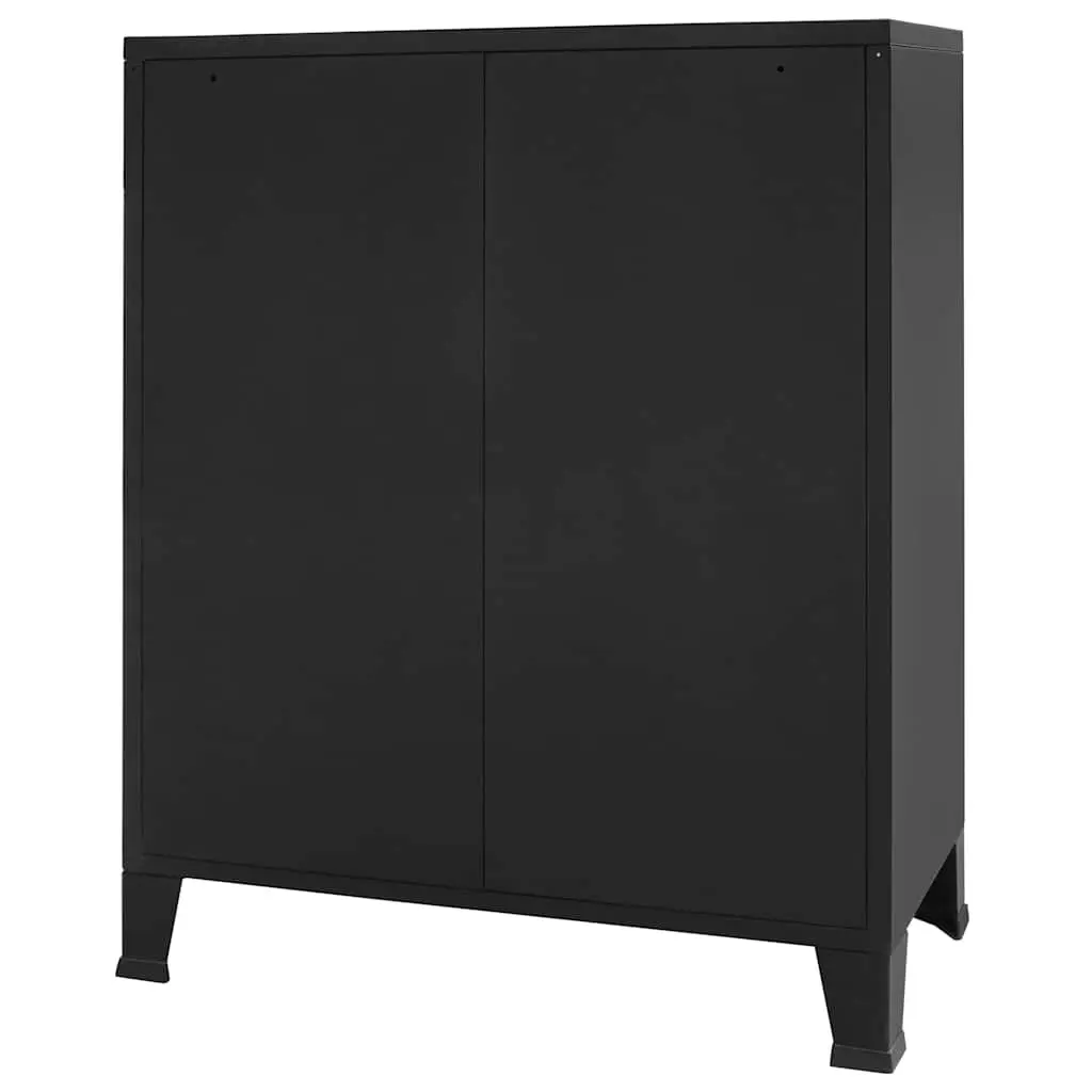 Chest of Drawers Industrial Style 4 Drawer Black Metal Storage Cabinet 78W x 40D x 93H cm