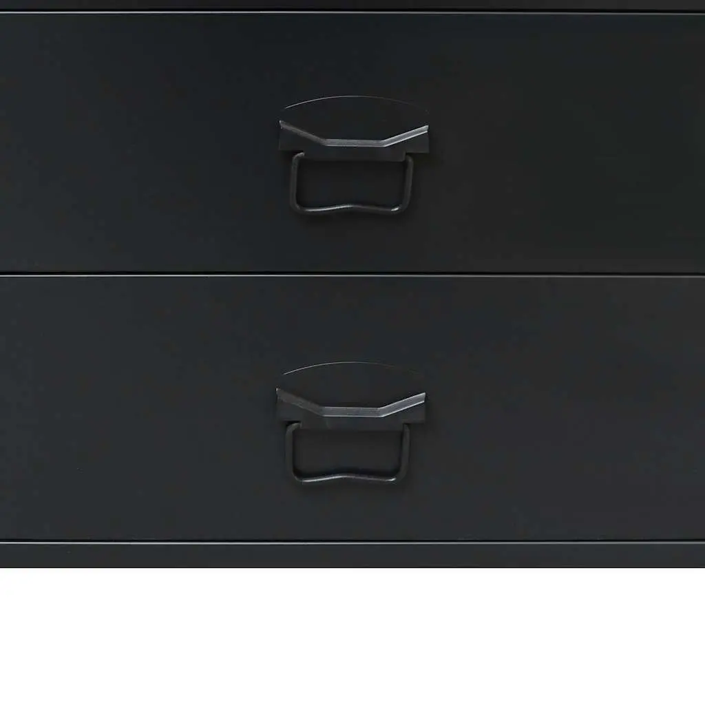 Chest of Drawers Industrial Style 4 Drawer Black Metal Storage Cabinet 78W x 40D x 93H cm