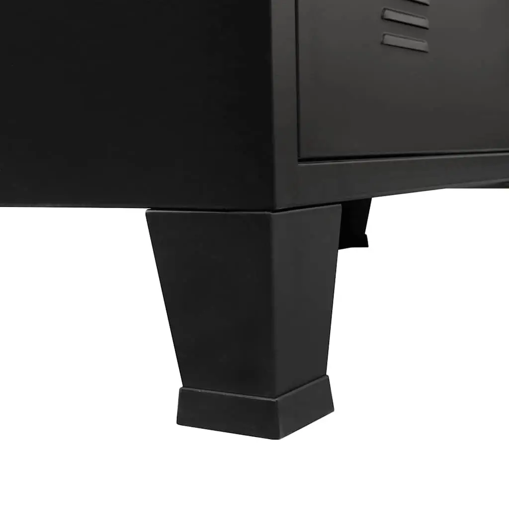 Chest of Drawers Industrial Style 4 Drawer Black Metal Storage Cabinet 78W x 40D x 93H cm