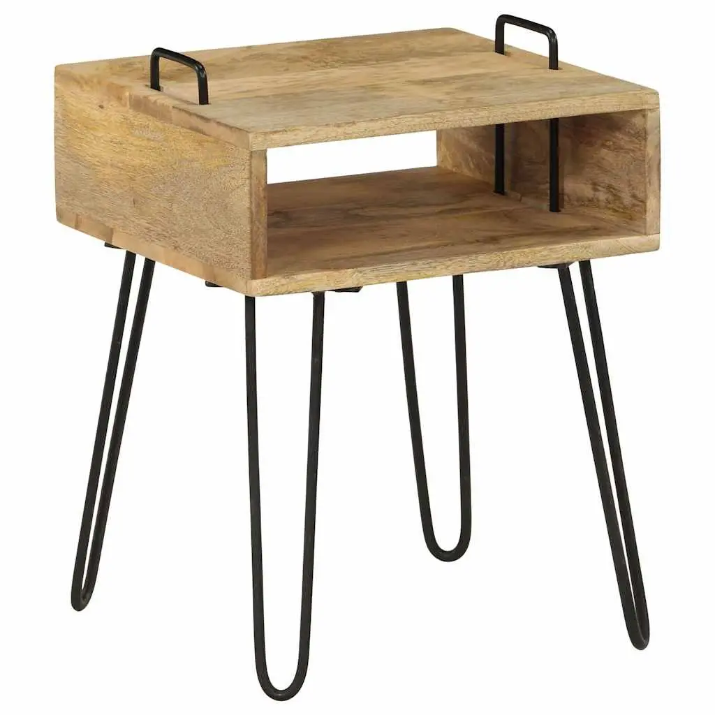 Bedside Table Solid Wood 40x34x47 cm Brown Nightstand Storage Shelf Bedroom