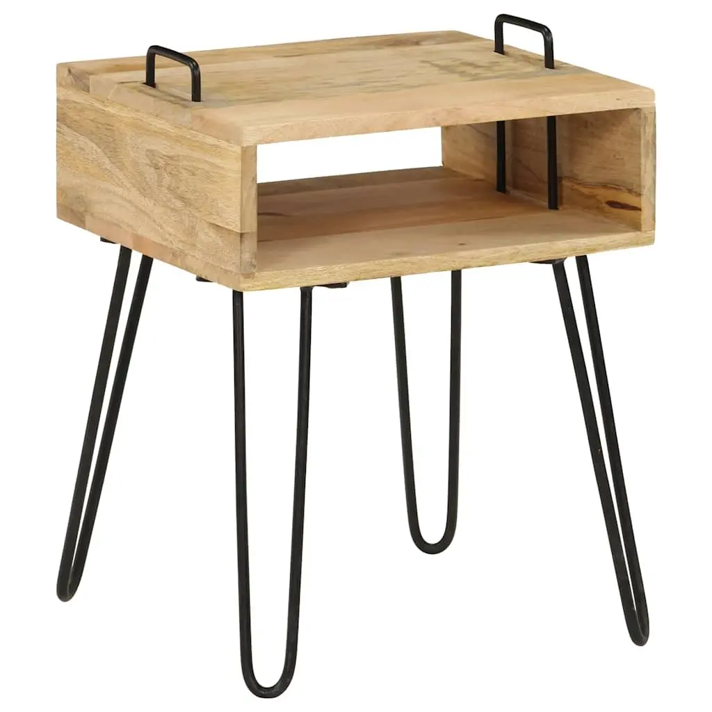 Bedside Table Solid Wood 40x34x47 cm Brown Nightstand Storage Shelf Bedroom