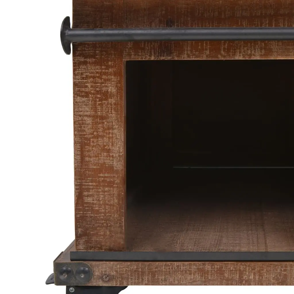 Coffee Table Solid Fir Wood Sliding Door Brown 91x51x38cm Living Room Furniture