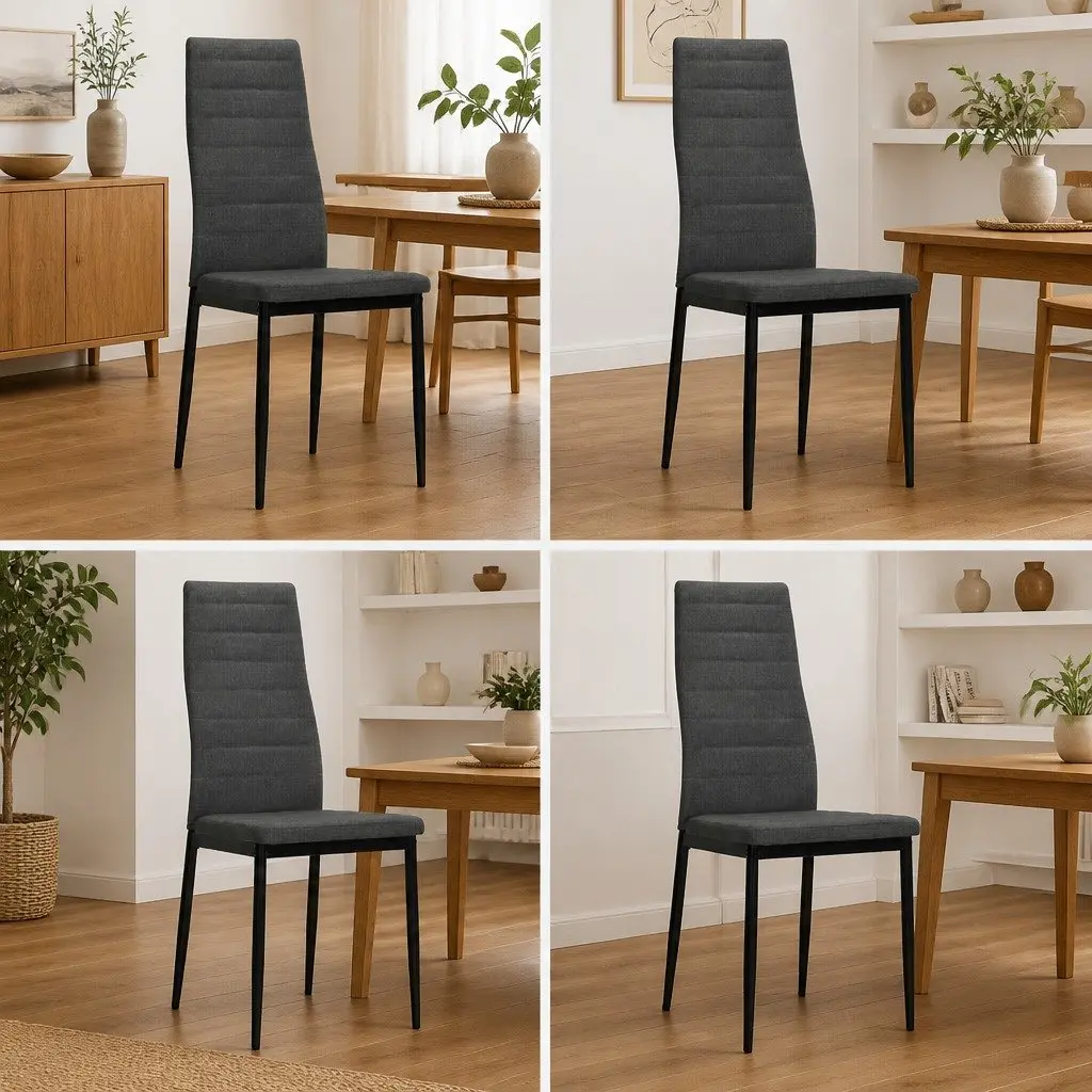 4 Grey Upholstered Chairs