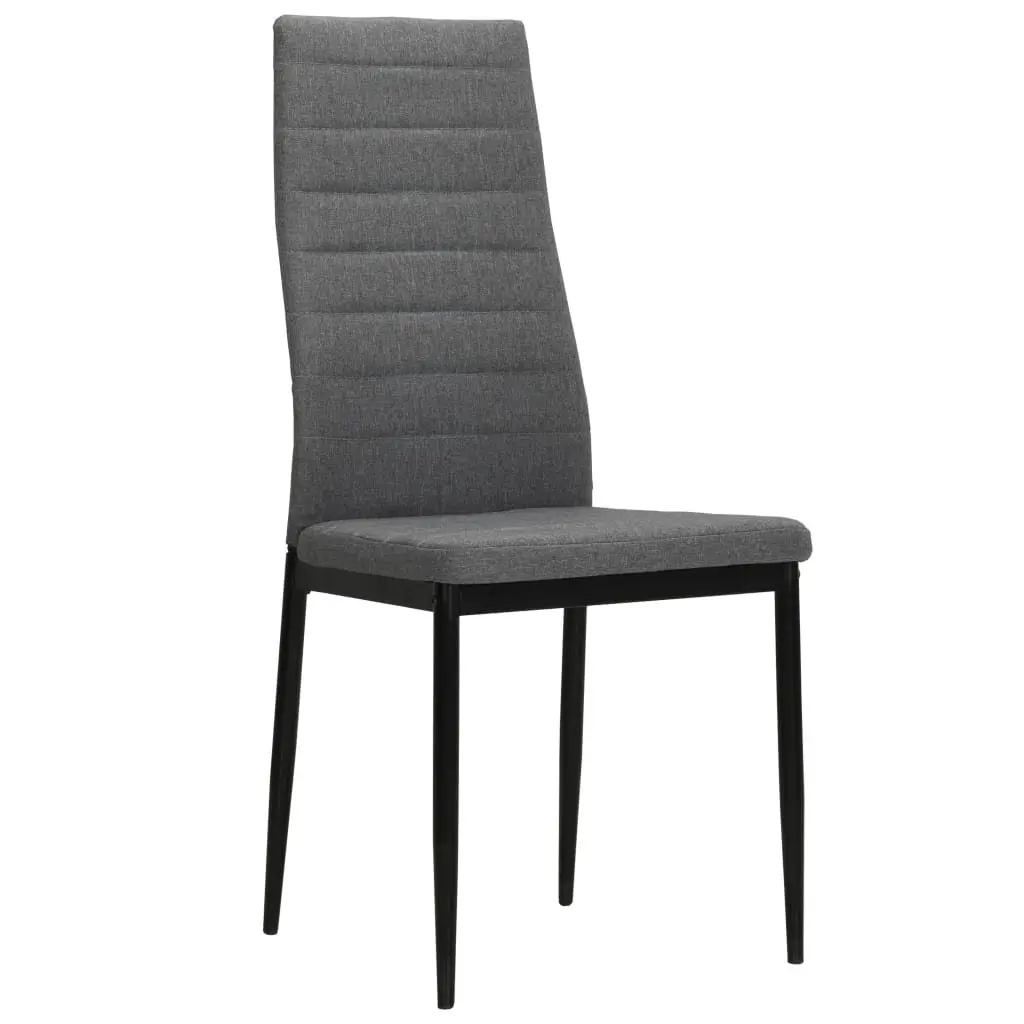 Dining Chairs Contemporary Grey Fabric Padded Backrest 2 Piece