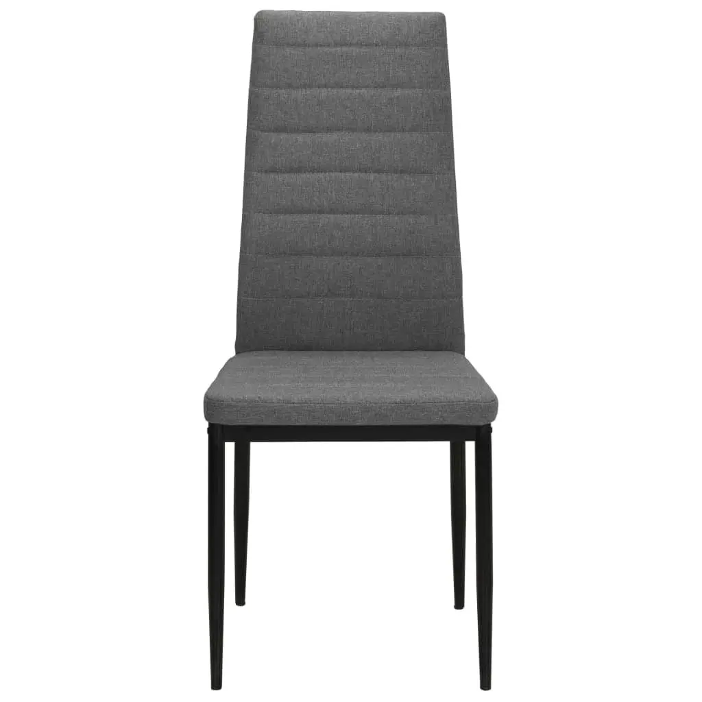 Dining Chairs Contemporary Grey Fabric Padded Backrest 2 Piece