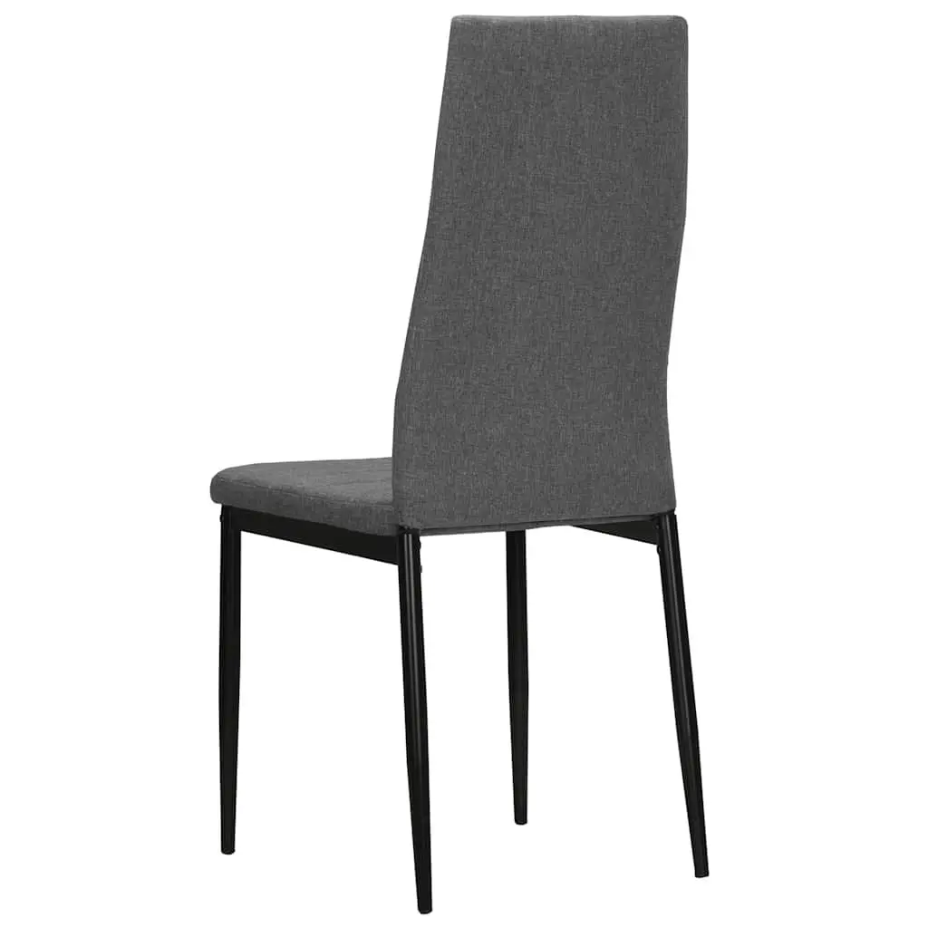 Dining Chairs Contemporary Grey Fabric Padded Backrest 2 Piece