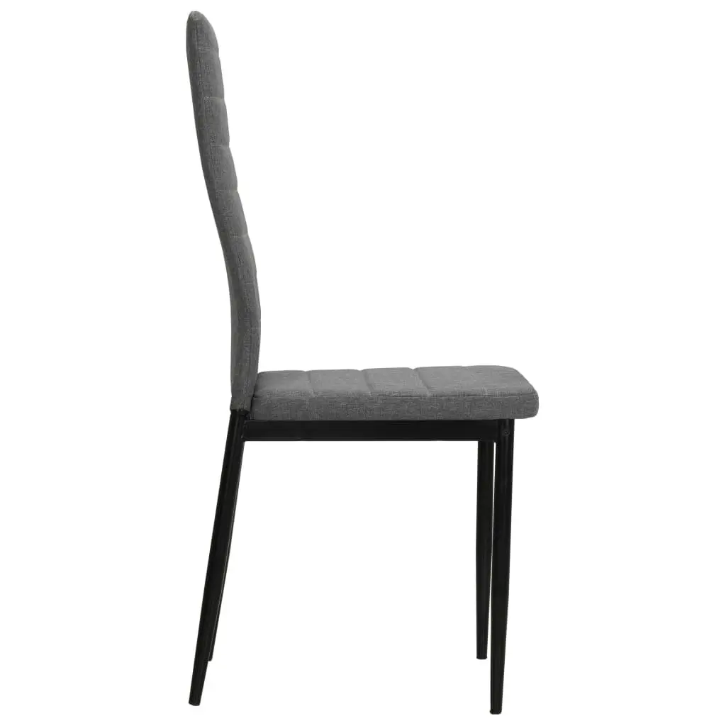 Dining Chairs Contemporary Grey Fabric Padded Backrest 2 Piece