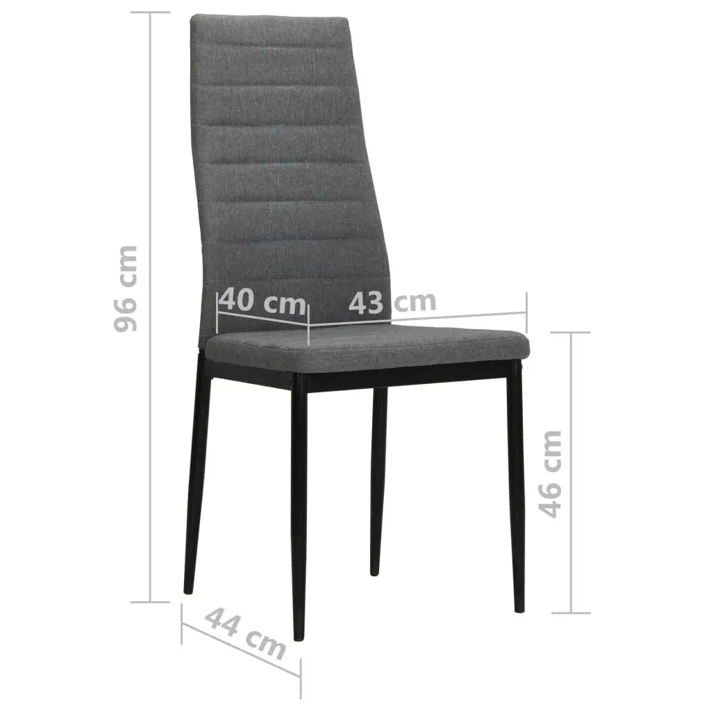 Dining Chairs Contemporary Grey Fabric Padded Backrest 2 Piece