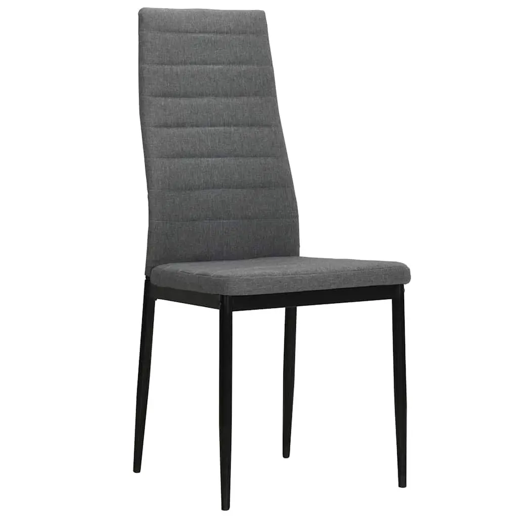 Dining Chairs Set 4 pcs Grey Fabric Kitchen Room Seating Comfortable Padded