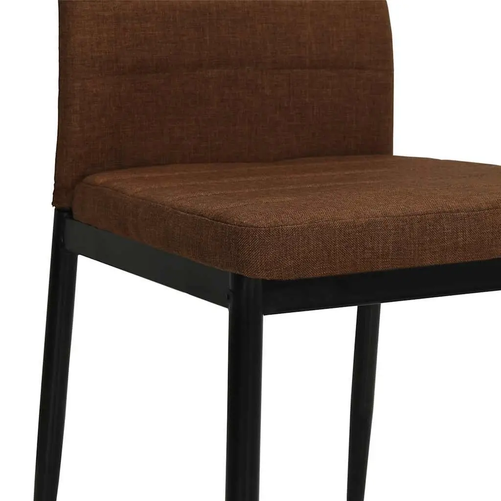 Dining Chairs Set 4 pcs Brown Upholstered Kitchen Room Seating Furniture