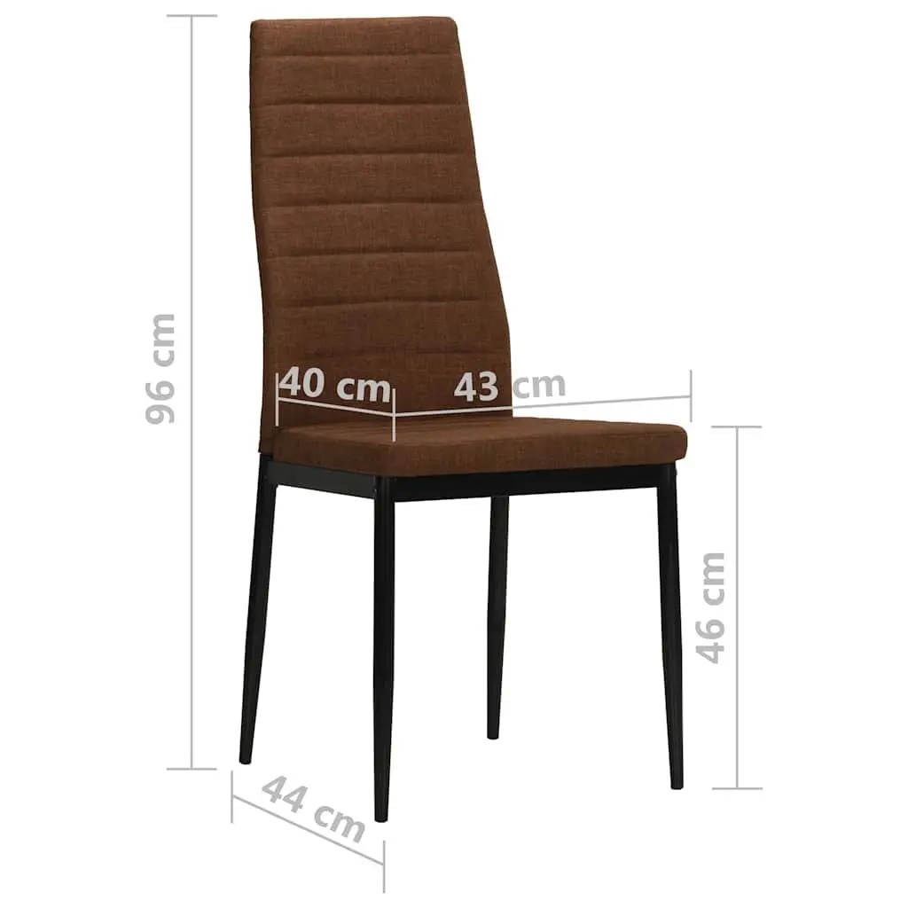 Dining Chairs Set 4 pcs Brown Upholstered Kitchen Room Seating Furniture