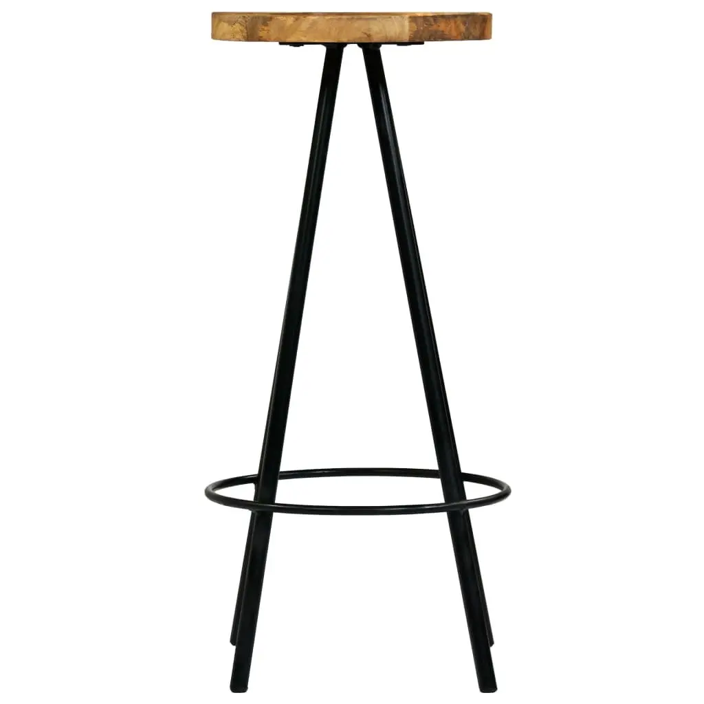 Bar Stools Solid Mango Wood Industrial Style 2 Piece Set