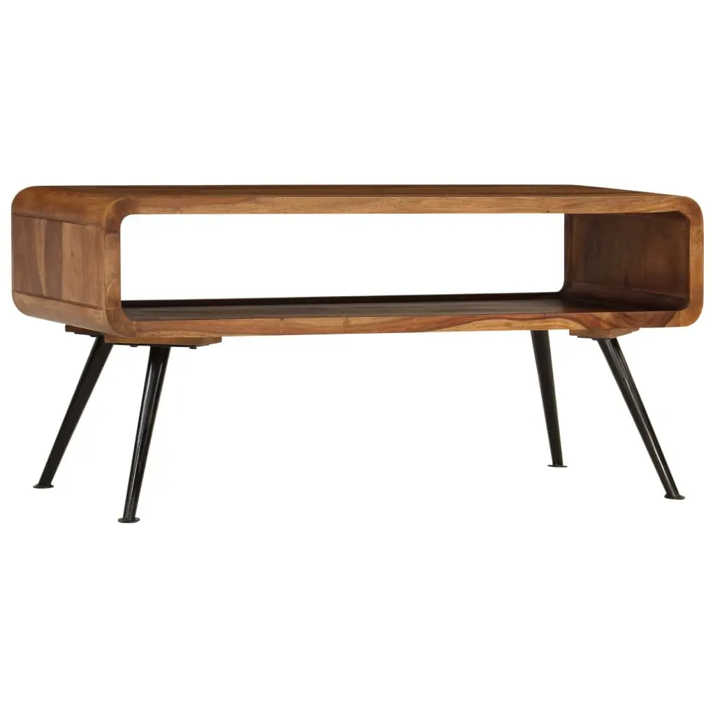 Coffee Table Solid Acacia Wood Brown Vintage 95L x 40W x 45H cm