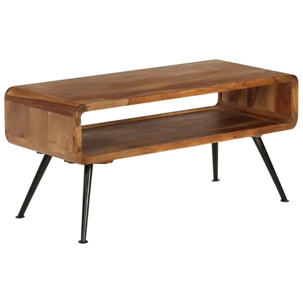 Coffee Table Solid Acacia Wood Brown Vintage 95L x 40W x 45H cm