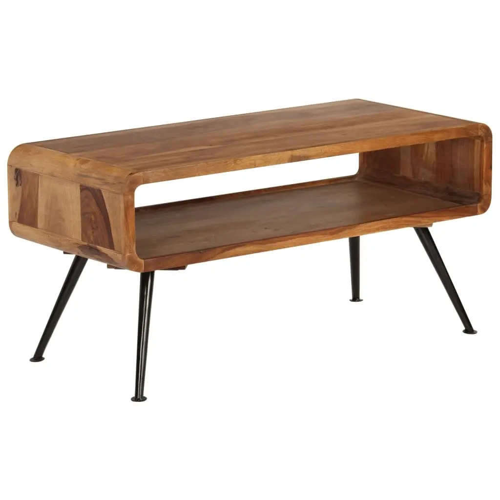 Coffee Table Solid Acacia Wood Brown Vintage 95L x 40W x 45H cm