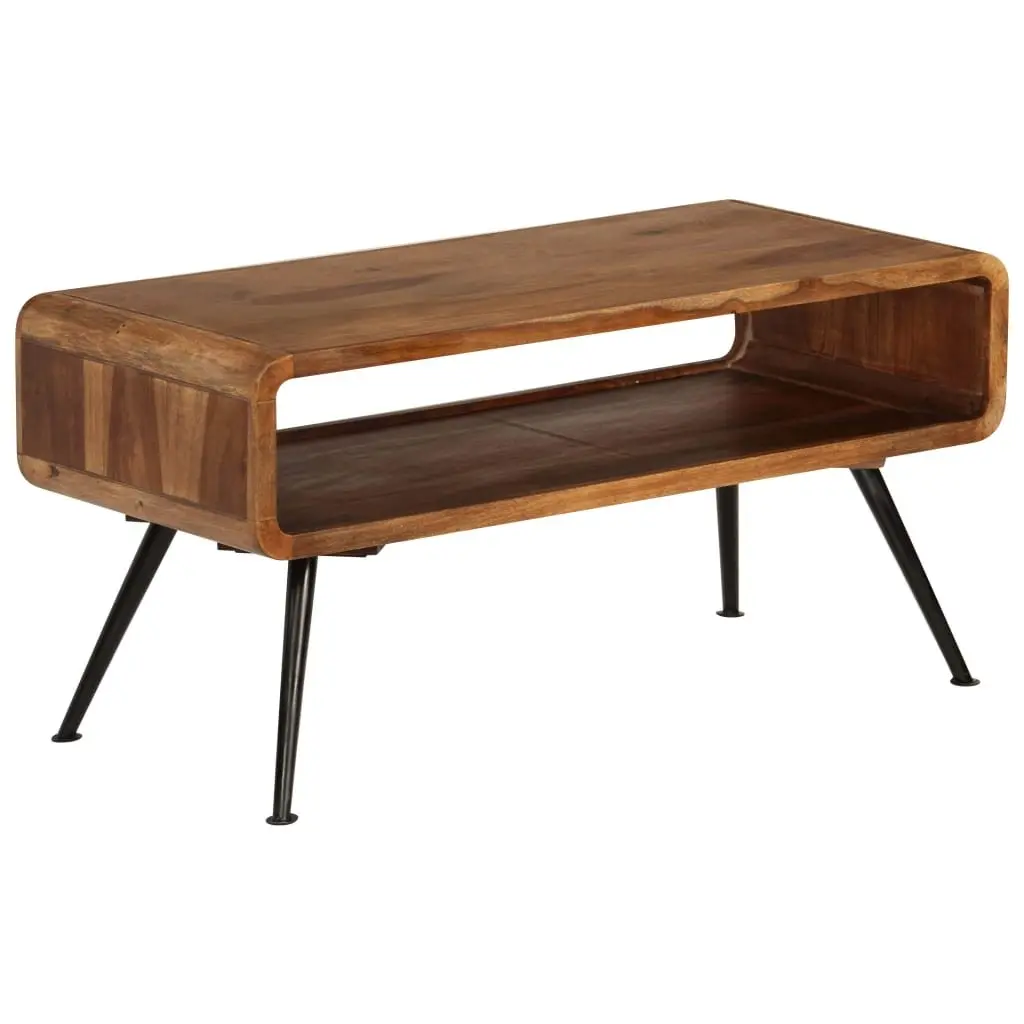 Coffee Table Solid Acacia Wood Brown Vintage 95L x 40W x 45H cm