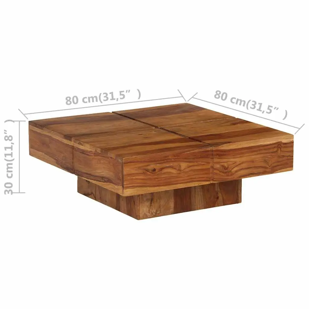 Coffee Table 80x80x30 cm Solid Acacia Wood Brown Accent Side End Living Room