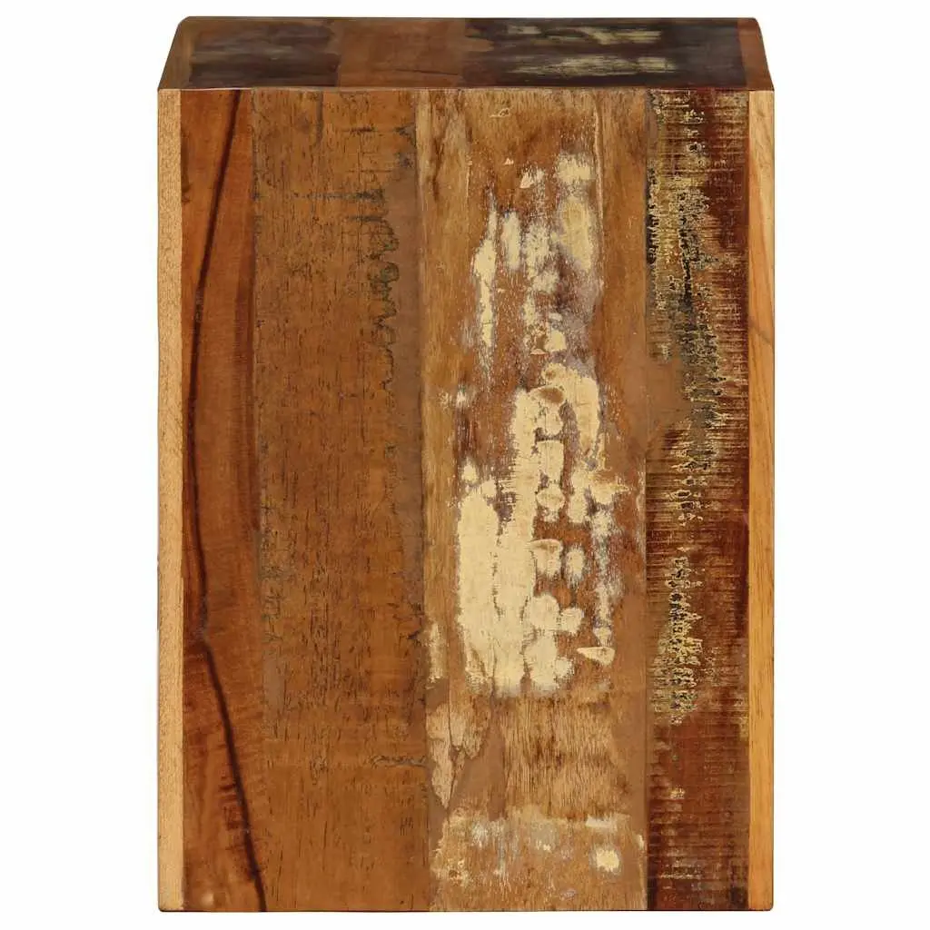 Wooden Stool Reclaimed Wood Brown 40x30x40cm Storage Side Table